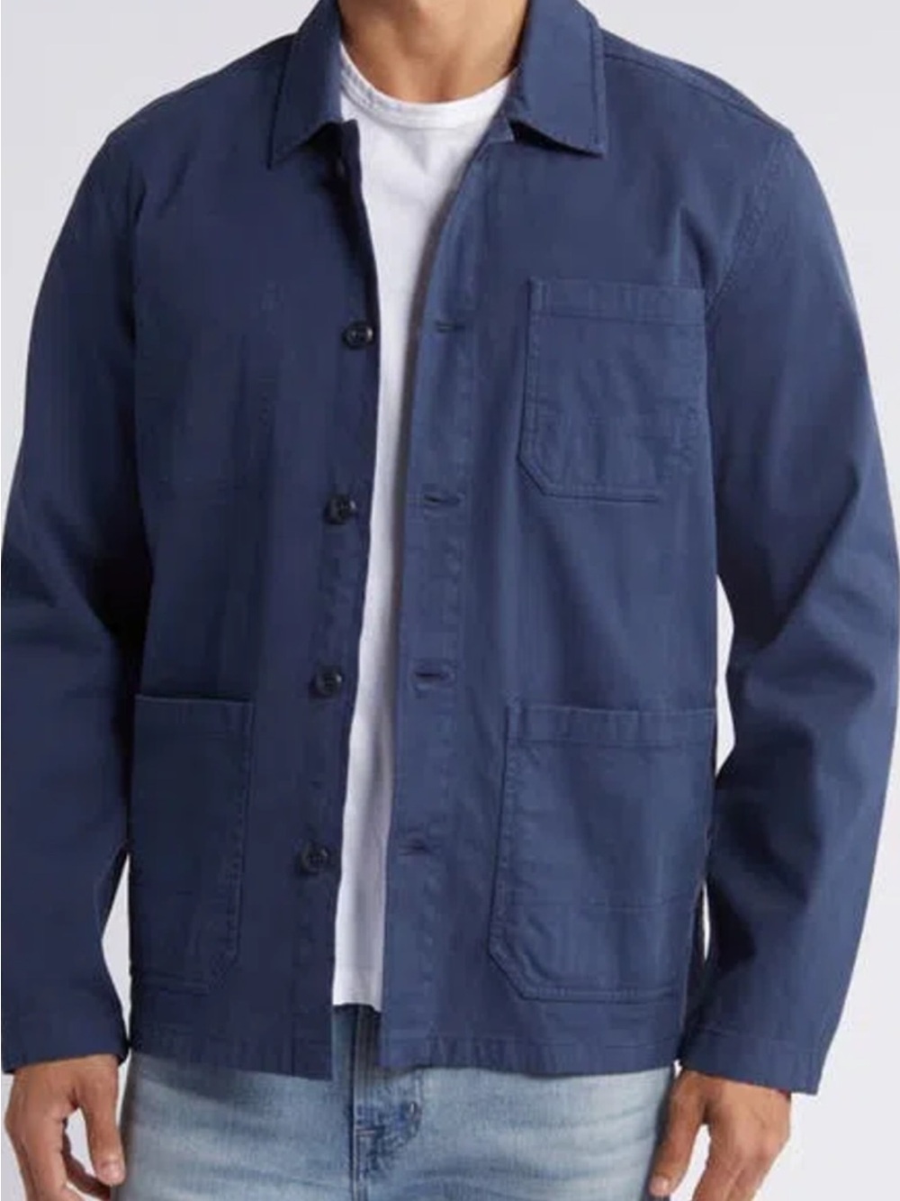 J. Crew Men's Navy Button-Front Utility Shirt Jacket L